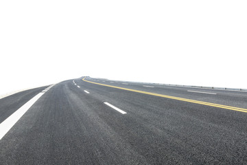 Asphalt road background texture on white background