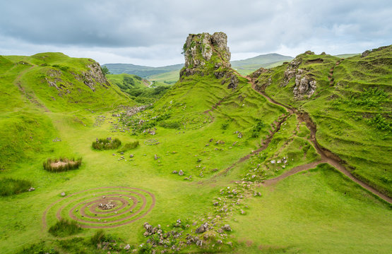 The famous Fairy Glen, located in the hills above the village of Uig on the Isle of Skye in Scotland.