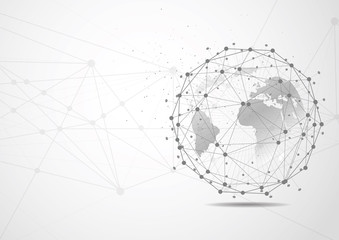 Global network connection. World map point and line composition concept of global business. Vector Illustration