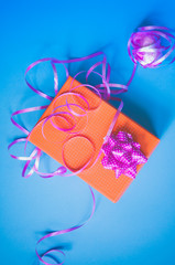 Gift box on a blue background