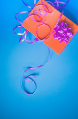 Gift box on a blue background