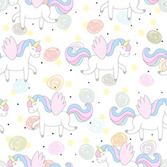 cute unicorn vector pattern