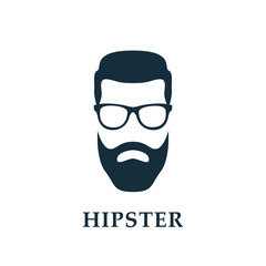 Fashion silhouette hipster. Hipster avatar. Vector illustration.