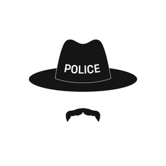 Sheriff avatar. Mustachioed policeman in hat. Vector illustration.