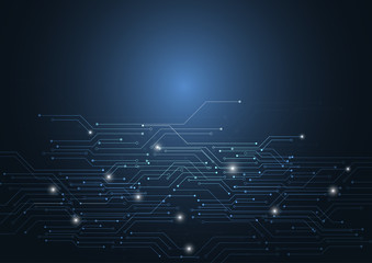 Abstract futuristic circuit board, High computer with technology dark blue color background. Hi-tech digital concept. Vector illustration
