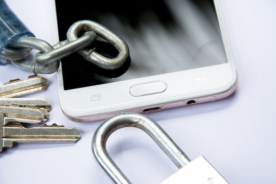 mobile smart phone unlock lock close up view