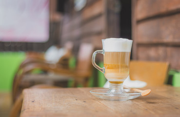 Hot Latte Layer /  Hot latte coffee isolated