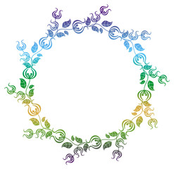 Beautiful round gradient frame. Color silhouette frame for advertisements, wedding and other invitations or greeting cards. Raster clip art.