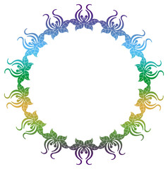 Beautiful round gradient frame. Color silhouette frame for advertisements, wedding and other invitations or greeting cards. Raster clip art.