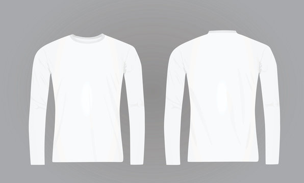 White long sleeve t shirt. vector illustration