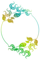 Fototapeta premium Beautiful gradient round frame. Color silhouette frame for advertisements, wedding and other invitations or greeting cards. Raster clip art.