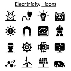 Naklejka premium Electricity industrial icons