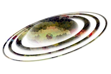 Colorful planet or star in pastel hues, galaxy design