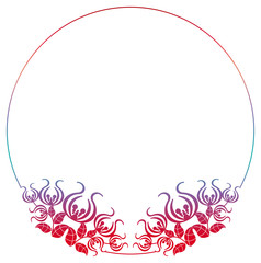 Beautiful gradient round frame. Color silhouette frame for advertisements, wedding and other invitations or greeting cards. Raster clip art.