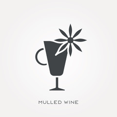 Silhouette icon mulled wine