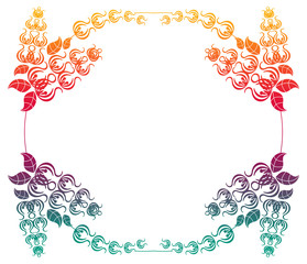 Beautiful gradient round frame. Color silhouette frame for advertisements, wedding and other invitations or greeting cards. Raster clip art.