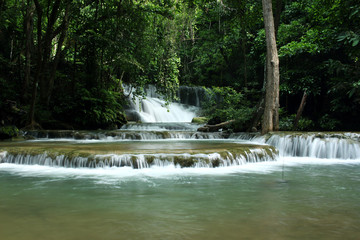 Naklejka premium Thailand waterfall in Kanchanaburi, Thailand