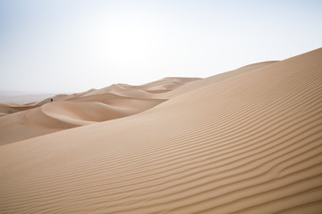 Fototapeta na wymiar Rub al Khali Desert at the Empty Quarter, in Abu Dhabi, UAE