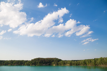 A beautiful lake in the village of Cherepashino. Ukraine