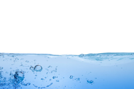 Level Of Blue Water On A White Background