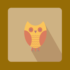 Owl on brown background