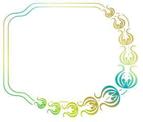 Beautiful gradient frame. Color silhouette frame for advertisements, wedding and other invitations or greeting cards. Raster clip art.