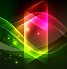 Glowing geometric shapes