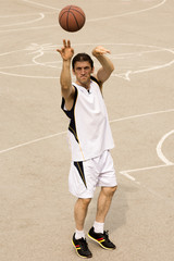 playing basketball player