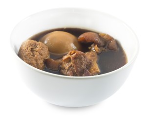 Close Up of Five Spice Stew with Egg and Pork