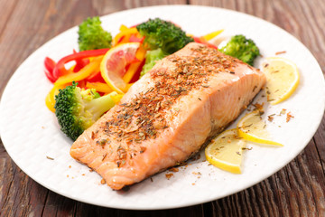 salmon fish with vegetables