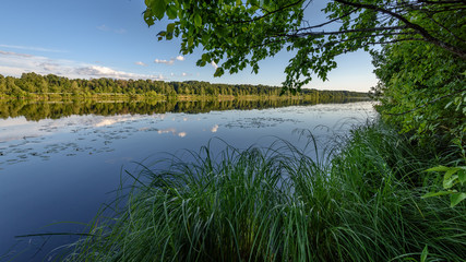 reflection of clouds in the lake