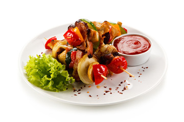 Grilled meat and vegetables 