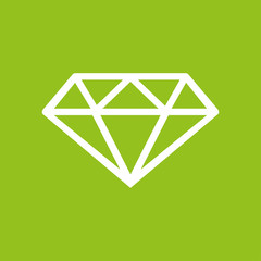 Diamond icon white on a green background.