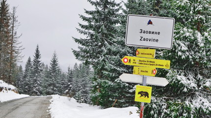 Sign in national park Tara