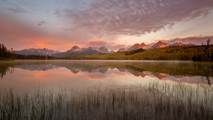 Little Redfish Lake sunrise in the Sawtooth mountains of Idaho