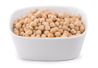 Portion of Chickpeas isolated on white