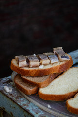 A sandwich with herring