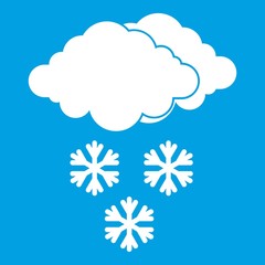 Cloud and snowflakes icon white
