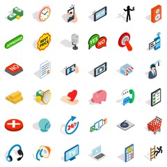 Information icons set, isometric style