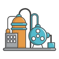 Industrial abstract machine icon, cartoon style