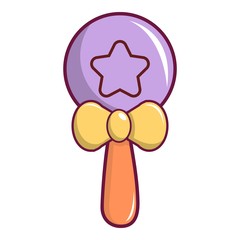 Baby clack icon, cartoon style