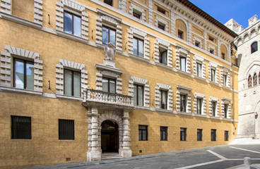 Palazzo Spannocchi on Piazza Salimbeni, Siena, Italy