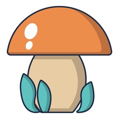 Kids toy mushroom icon, cartoon style