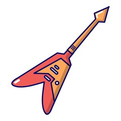 Electric guitar icon, cartoon style