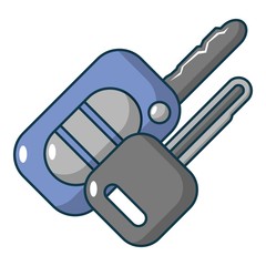 Car keys icon, cartoon style