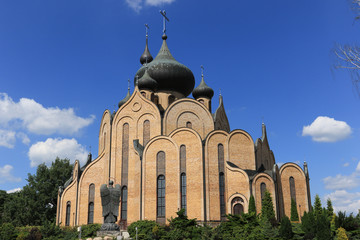 Monumental building of the orthodox church of the Holy Spirit, the greatest from in Poland and the greater in Europe, length 55m, width 38m, height 50m, 5 domes, 3 altars, Bialystok,