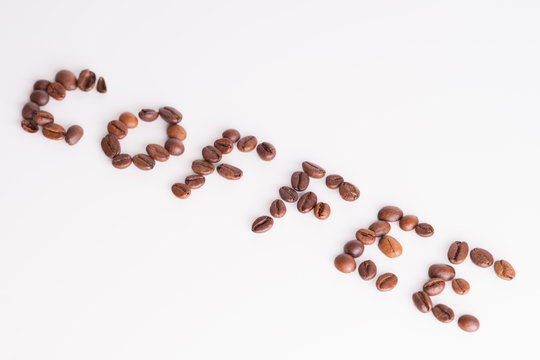 Text coffee made from coffee beans