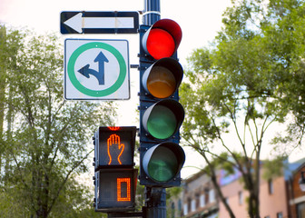 Car and pedestrian Crossing Countdown Sign