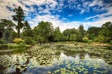 WROCLAW, POLAND - AUGUST 04, 2017: Japanese Garden is situated in the vicinity of the historical...