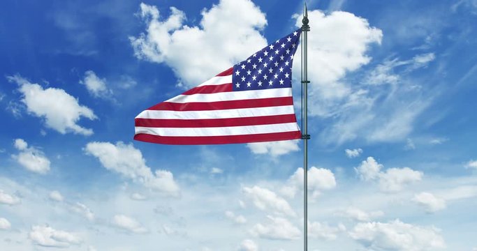 American flag animation, alpha channel